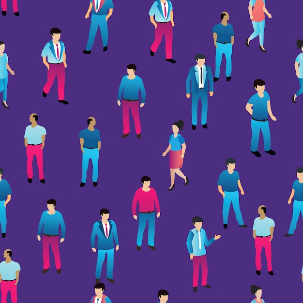 Isometric people business