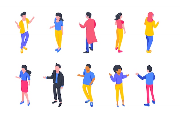 Isometric people character set