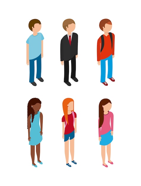 Isometric people design