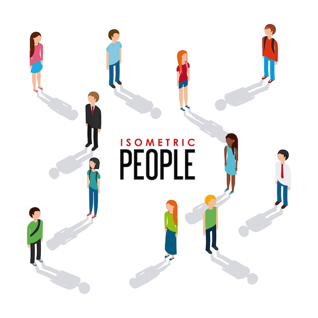 Vector isometric people design