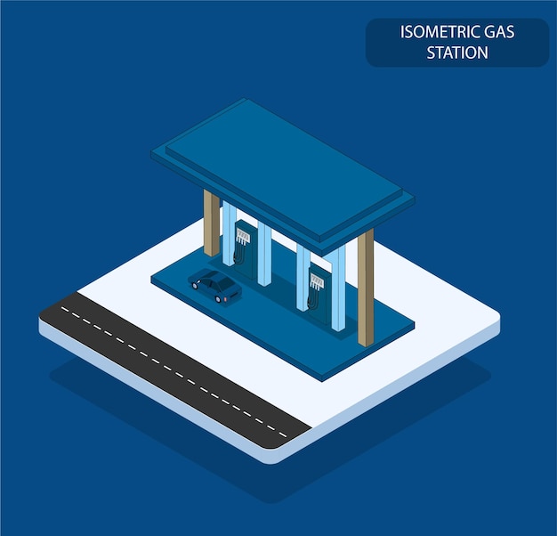 isometric petrol station