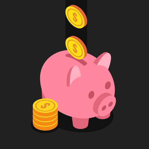 Isometric piggy bank