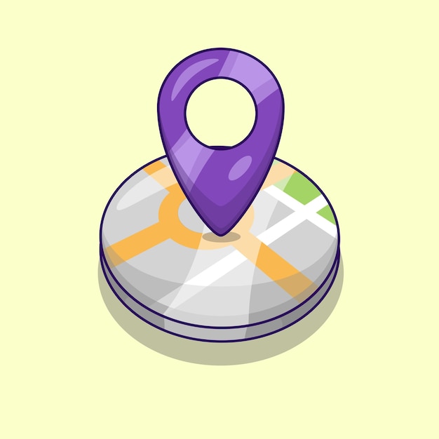 Isometric pin map location illustration vector