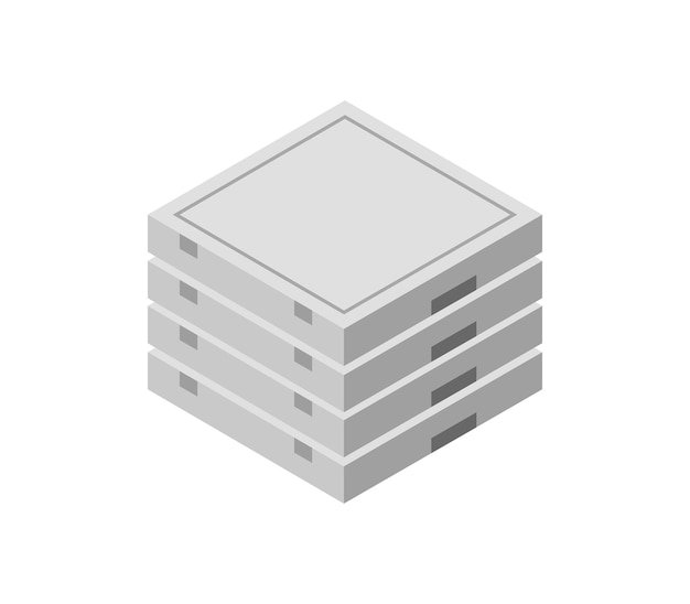 Isometric pizza box