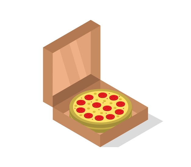 Isometric pizza box