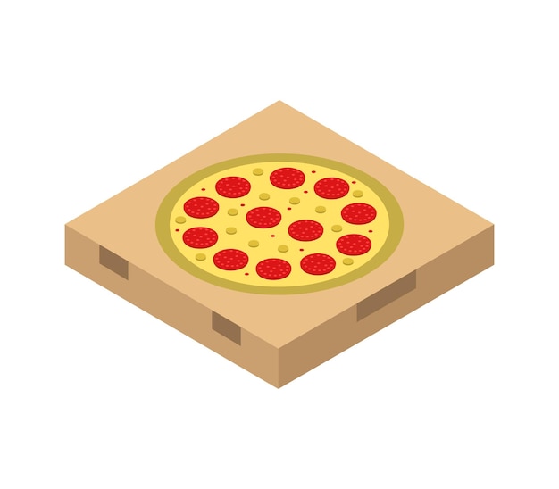 Isometric pizza box