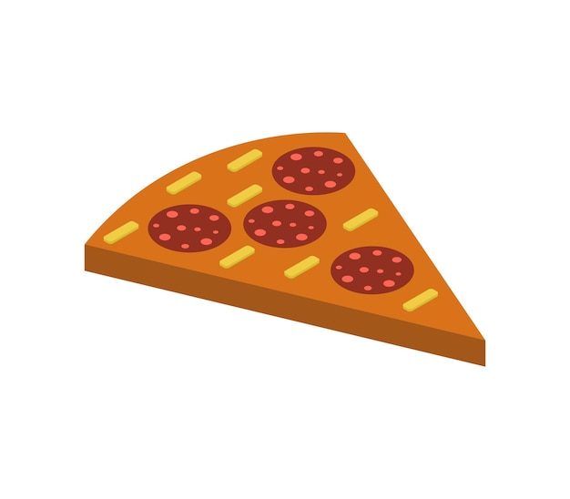 Isometric pizza slice