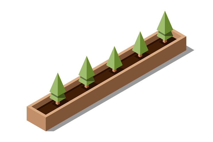 Vector isometric plant isometric potted plant illustration isometric vector tree tree isometric elements isometric vector illustration