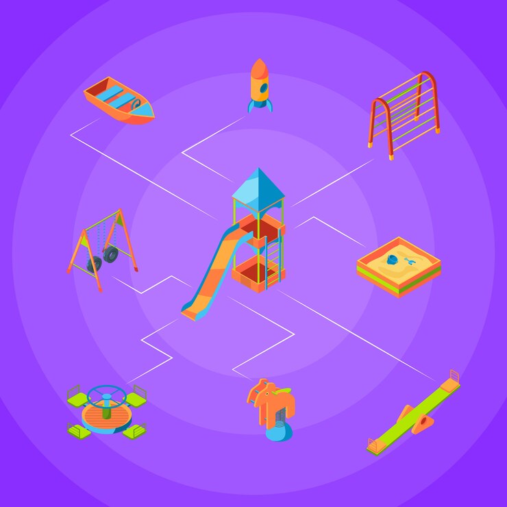 Vector   isometric playground objects 