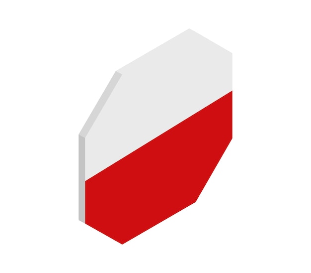 Isometric poland flag