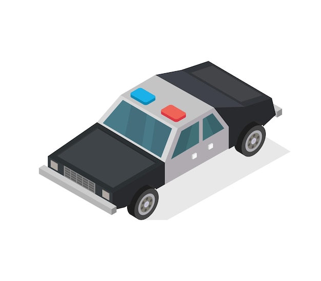 Vector isometric police car