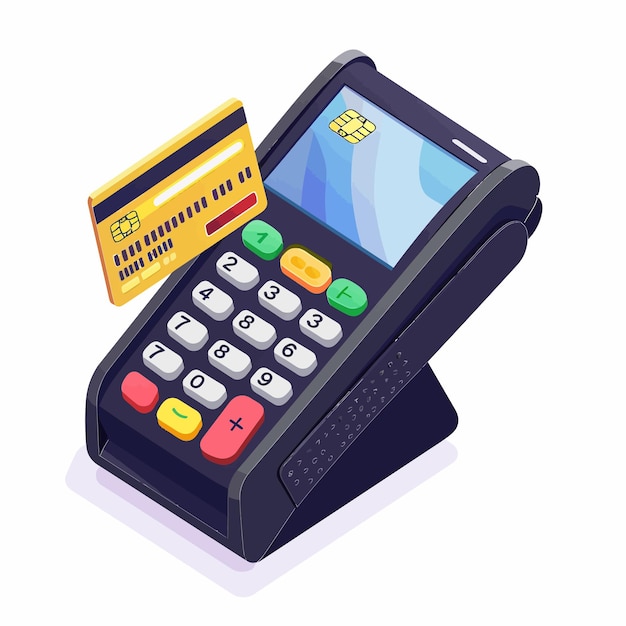 Isometric_Pos_terminal_confirms_the_payment (イソメトリック・ポス・ターミナルが支払いを確認する)