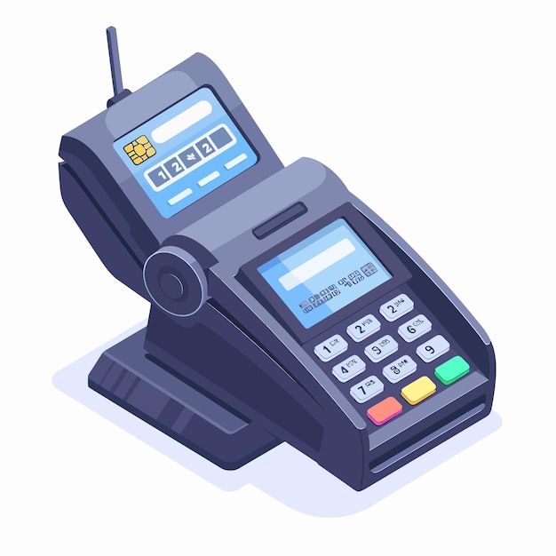 Vettore isometric_pos_terminal_confirms_the_payment