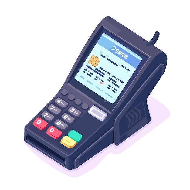 Vettore isometric_pos_terminal_confirms_the_payment