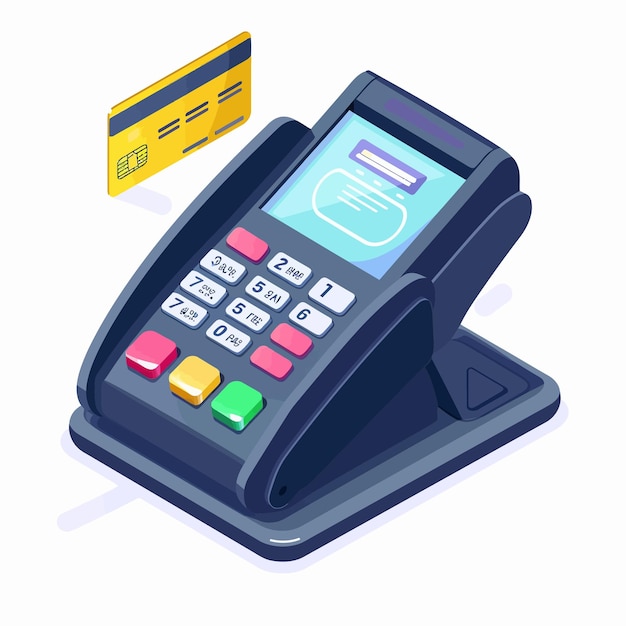 Vettore isometric_pos_terminal_confirms_the_payment