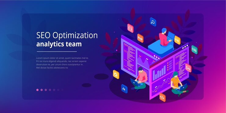 Vector isometric programmer coding new project. web development and programming skills for website. web banner illustration project team of engineers for website, php, html, css, js.