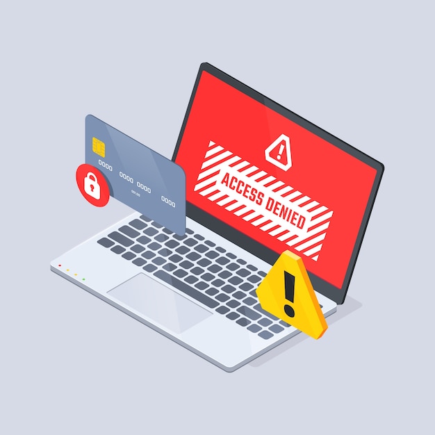 Vettore illustrazione isometrica del ransomware