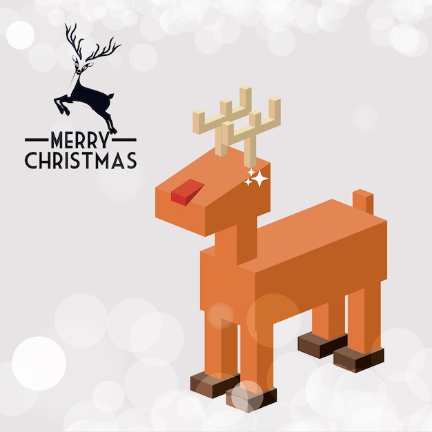 Isometric reindeer icon