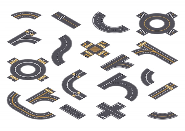 Vector isometric of roadway parts