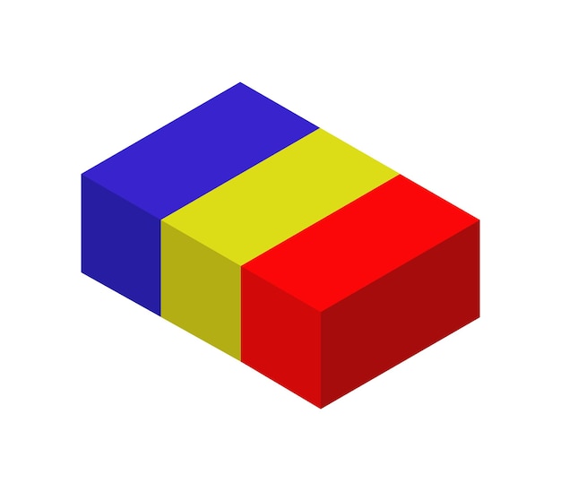 Isometric romania flag