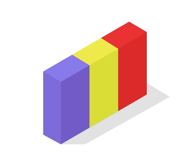 Isometric romania flag