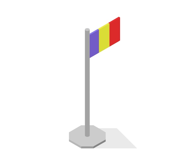 Isometric romania flag