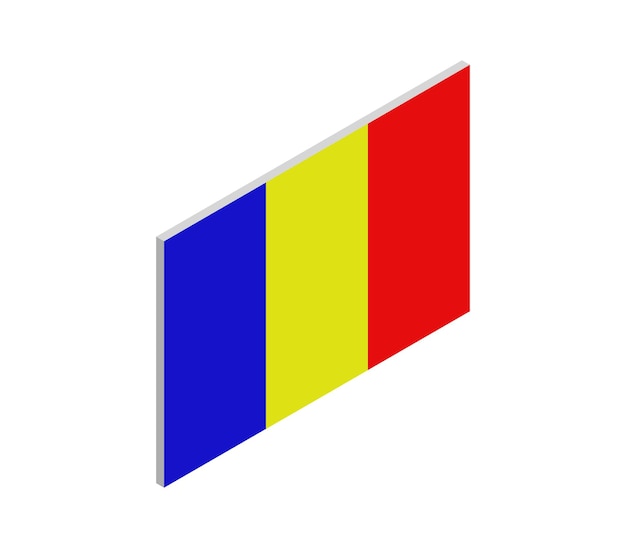 Isometric romania flag