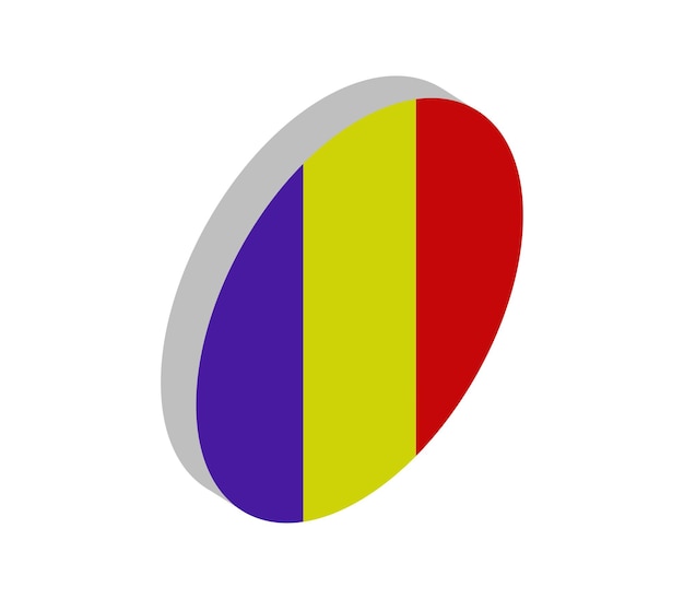 Isometric romania flag