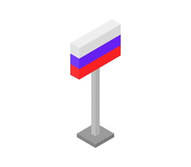 Isometric russia flag