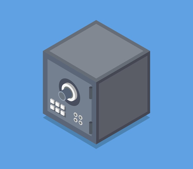 Isometric safe on background