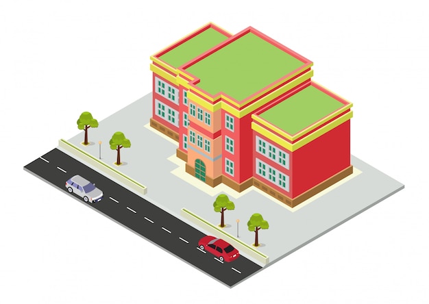 Isometric school building