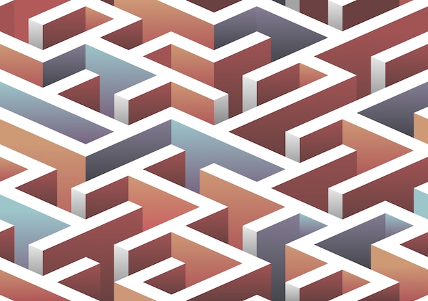 Vector isometric seamless maze pattern.