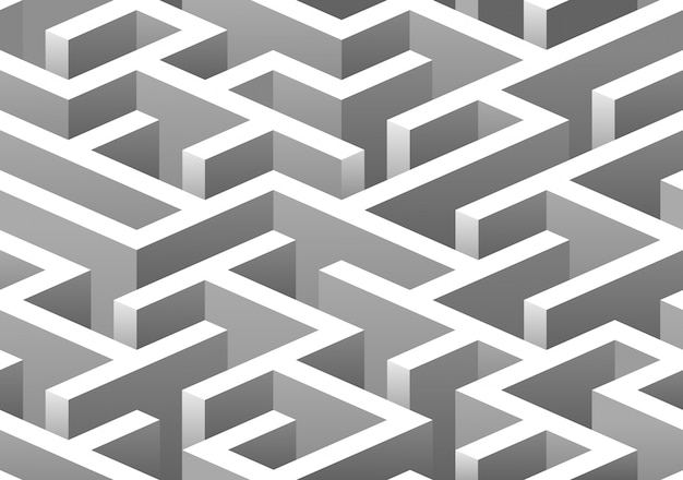 Isometric seamless Maze pattern.