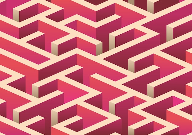 Isometric seamless Maze pattern.