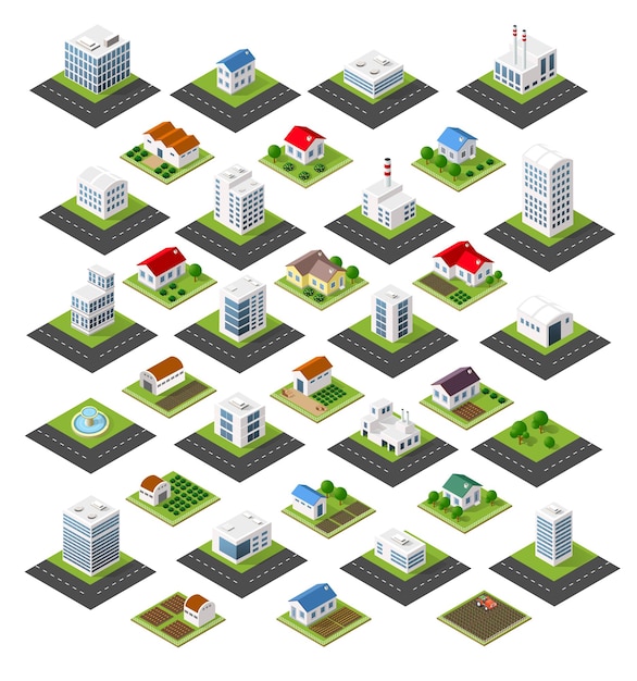 Isometric set of icons