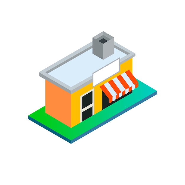 Vector isometric shop building