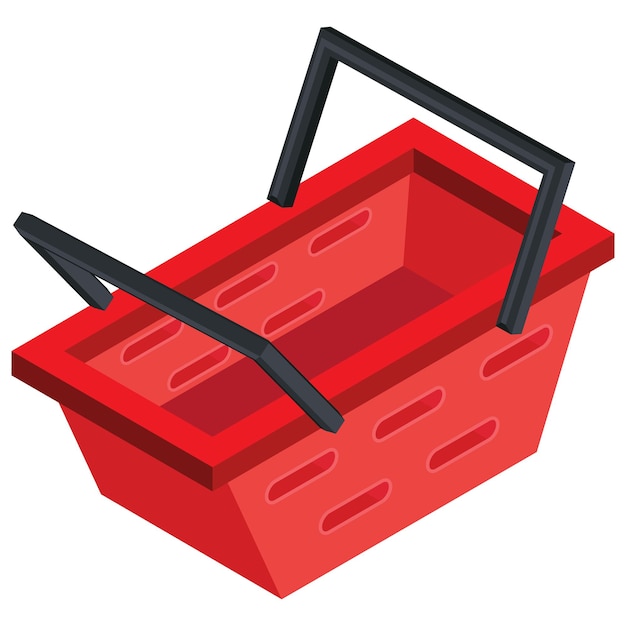 Vector isometric shopping basket icon