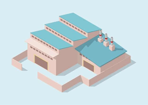 Isometric simple industrial building