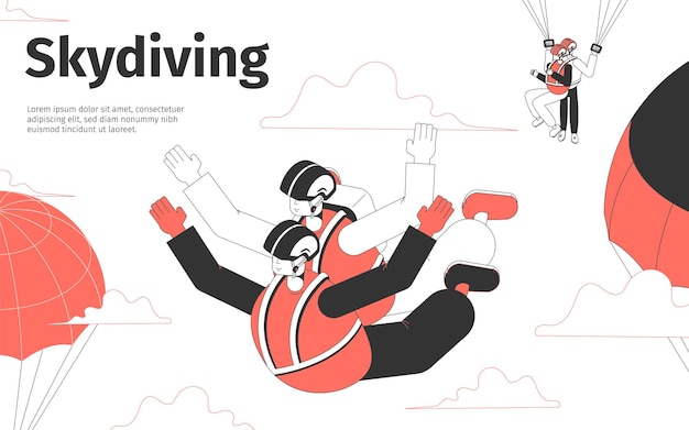 Isometric skydiving illustration