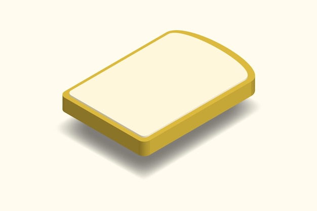 Vector isometric slice of bread vetor design. 3d bread icon template