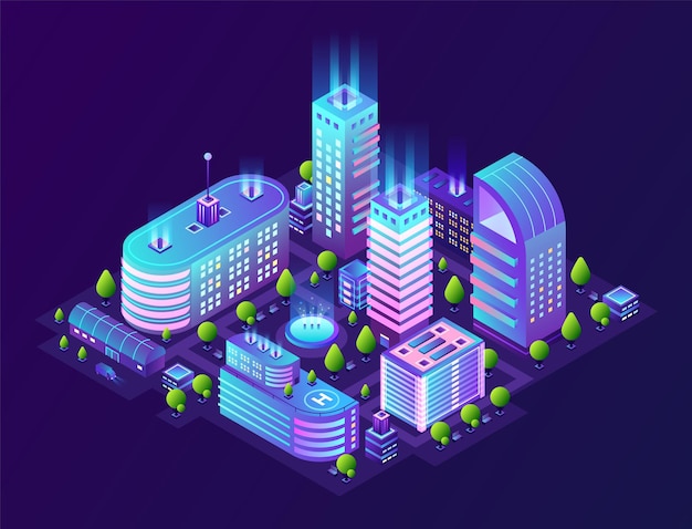 Isometric smart city illustration