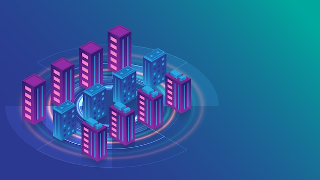 Isometric smart city illustration