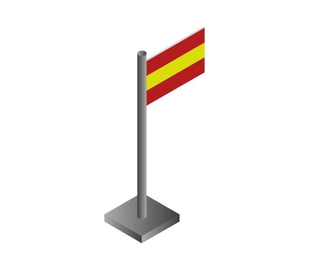 Isometric Spain flag