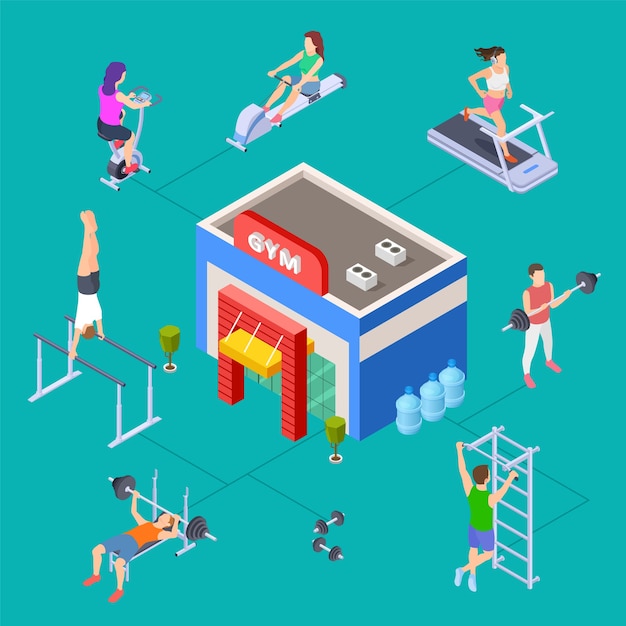 Isometric sport club concept