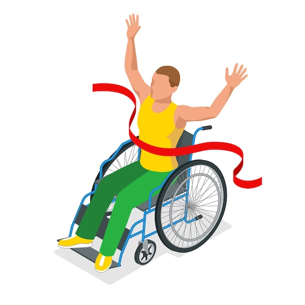 Vector isometric sports for peoples with disabled activity. sport competitions handicapped sportsmen. vector illustration athletes.