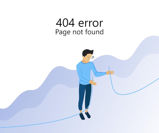 Vector isometric style illustration about 404 error page not found with character