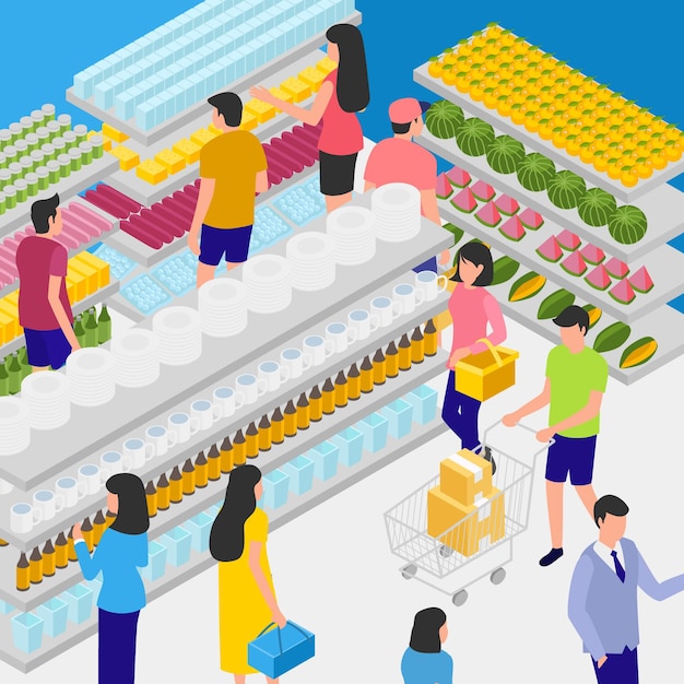 Isometric supermarket concept