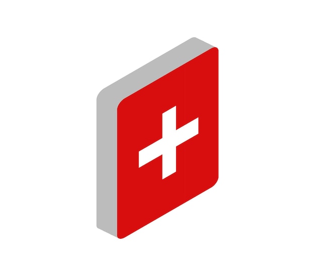 Isometric swiss flag