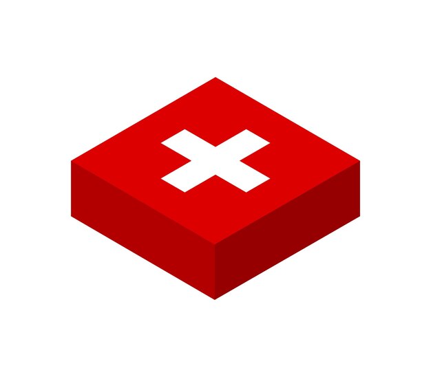 Isometric swiss flag