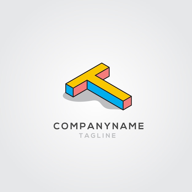 Isometric T Logo Design